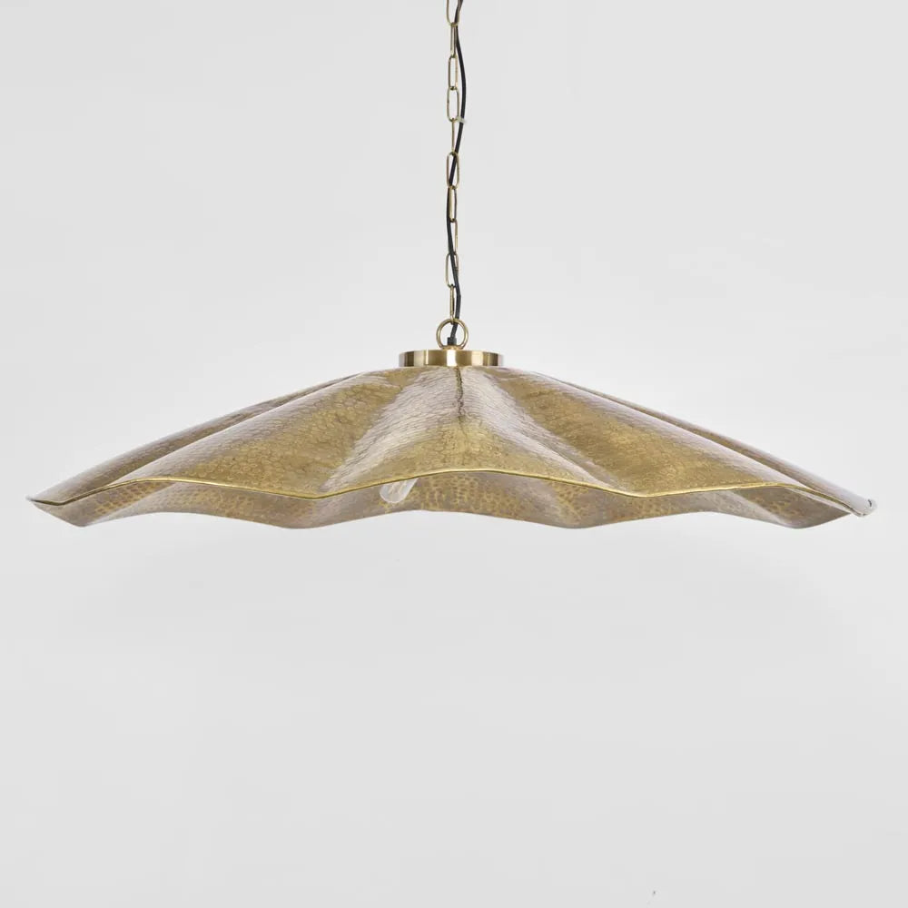 Melville Oval Hammered Antique Brass Pendant Lamp - Large ELPIM31725MAB
