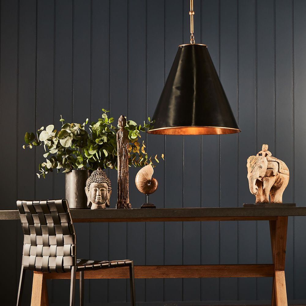 Monte Carlo Ceiling Pendant Large Black and Brass ELPIM51946GM