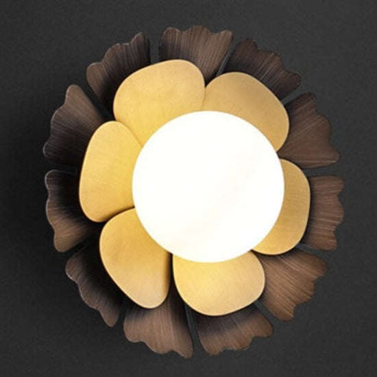 Inverell Flower Wall Lamp With White Glass