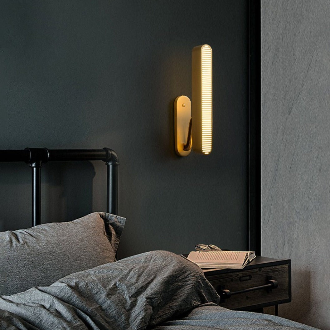 Natalia Single Column Brass Wall Lamp