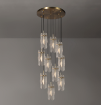 Valentina Organic Glass 10-lamp Cluster Chandelier