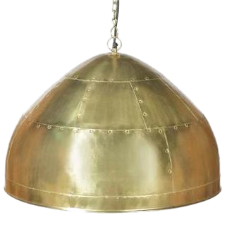 SMITH&SMITH Walton Medium Antique Brass Iron Riveted Dome Pendant Lamp