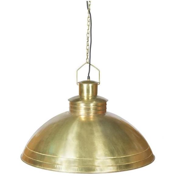 Milano Large Shallow Antique Brass Dome Pendant