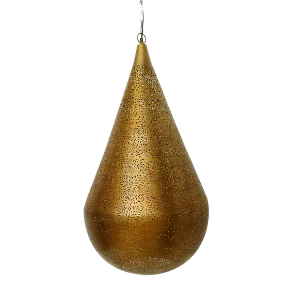 SMITH&SMITH Kova Large Antique Brass Perforated Teardrop Pendant Lamp