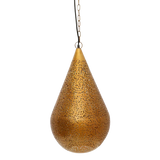 SMITH&SMITH Kova Medium Antique Brass Perforated Teardrop Pendant Lamp