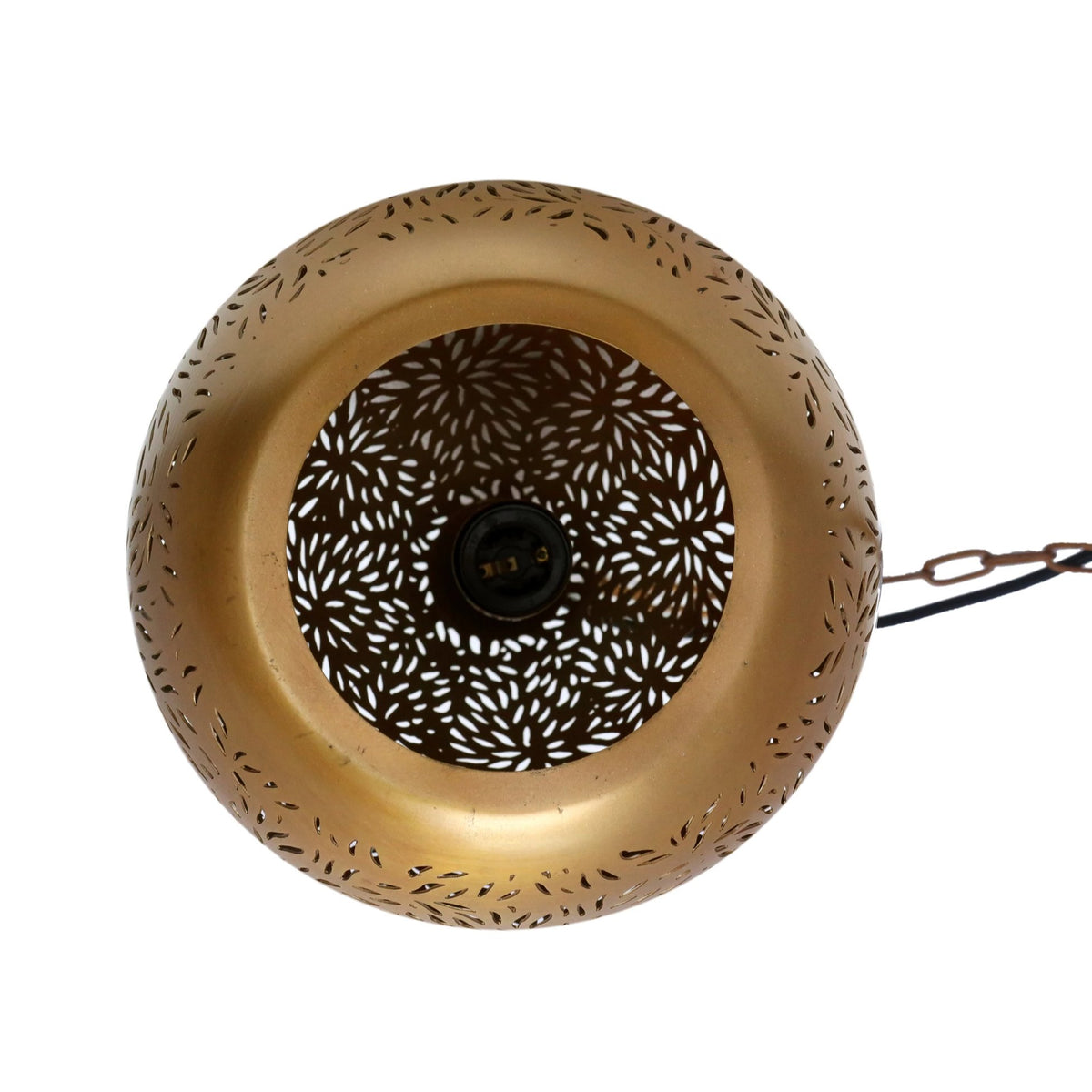 SMITH&SMITH Kova Small Antique Brass Perforated Teardrop Pendant Lamp. 