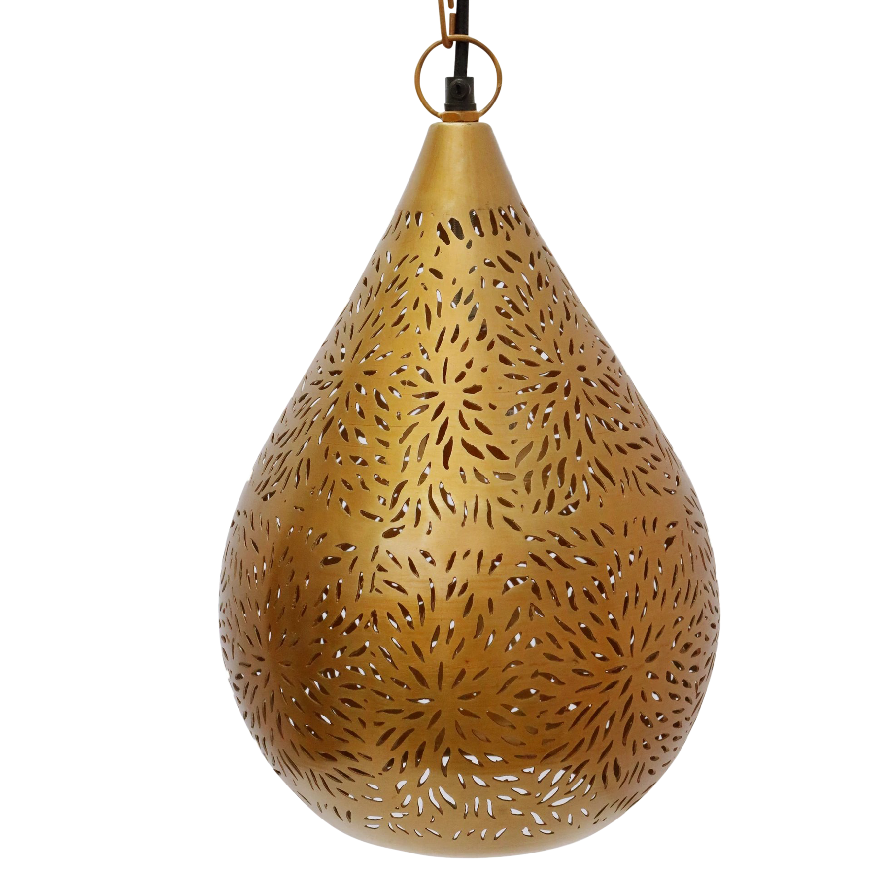 SMITH&SMITH Kova Small Antique Brass Perforated Teardrop Pendant Lamp.