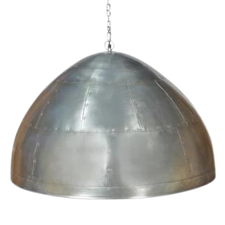 SMITH&SMITH Walton Large Shiny Zinc Iron Riveted Dome Pendant Lamp