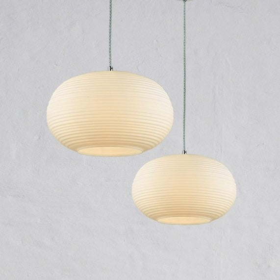 Loy Matte-White Opal Rippled Glass Pendant Lamp