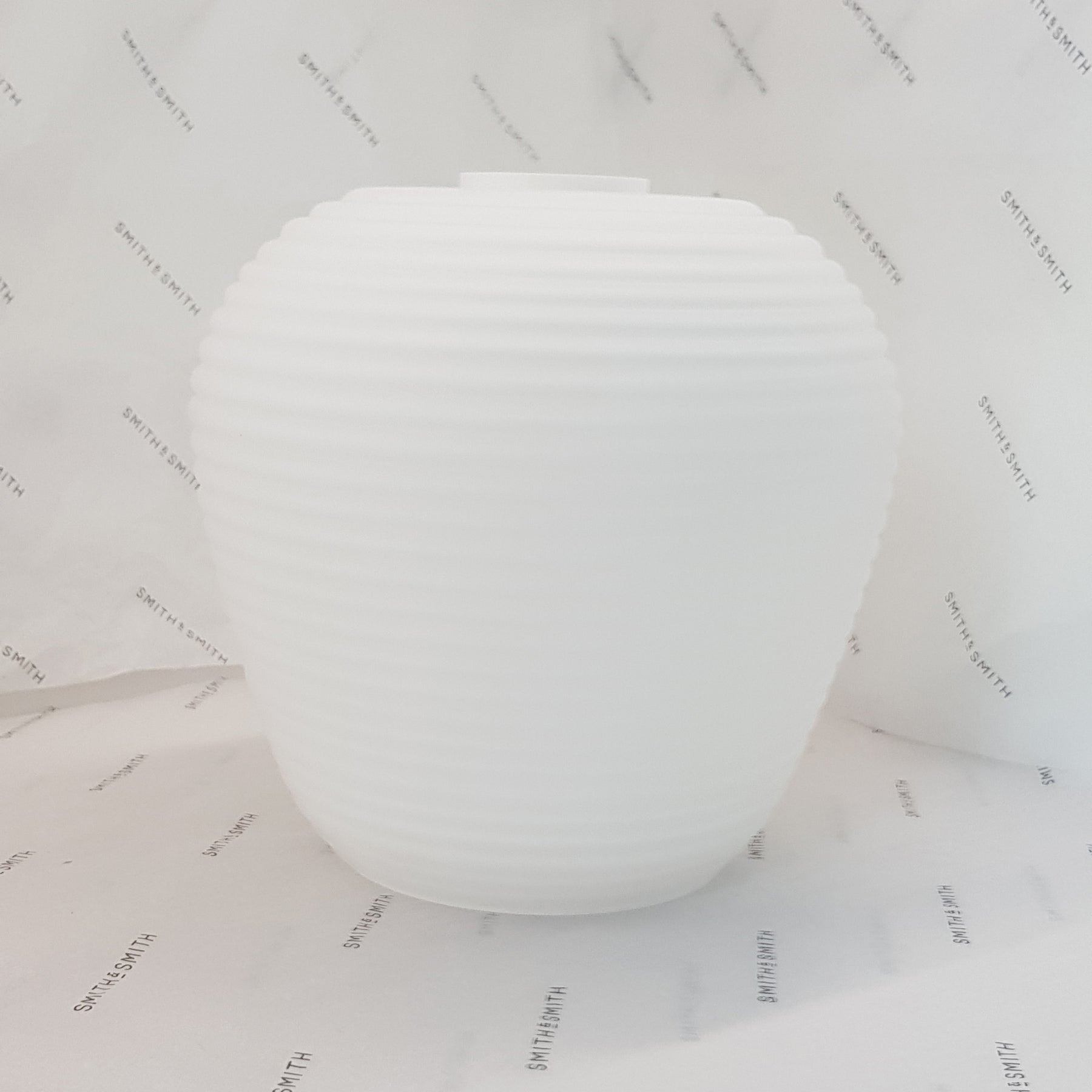 Rippe Rippled Pendant in Matte-White Opal Glass