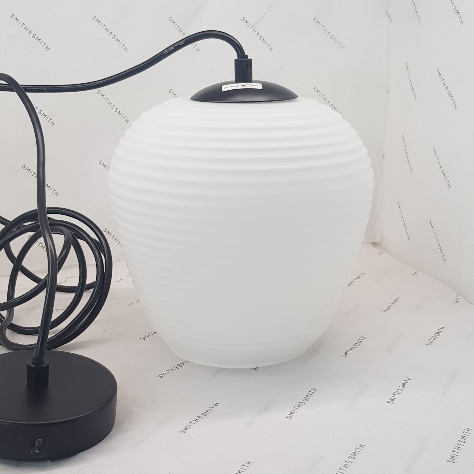 Rippe Rippled Pendant in Matte-White Opal Glass