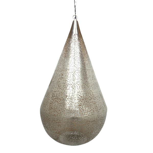 SMITH&SMITH Kova Large Metallic Nickel Perforated Teardrop Pendant Lamp