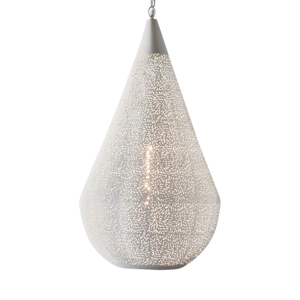 SMITH&SMITH Kova Large White Perforated Teardrop Pendant Lamp