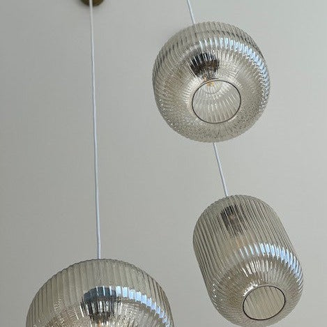 Ashter Hand-blown Lantern Pendant in Clear Glass