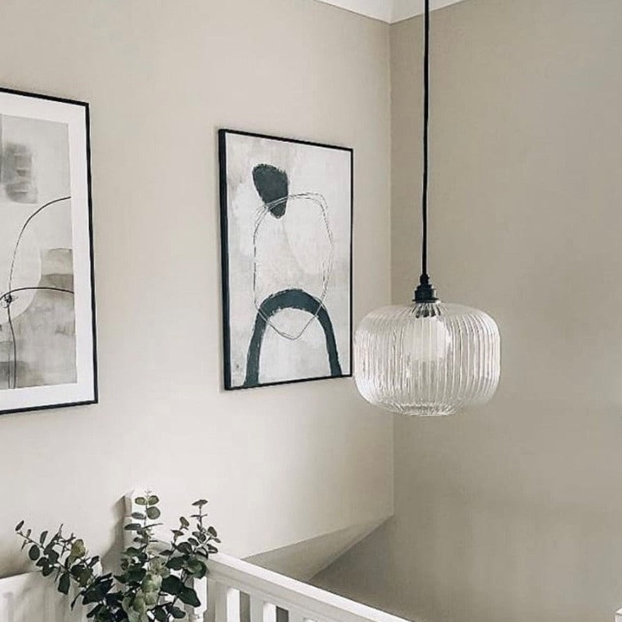 Ashter Hand-blown Lantern Pendant in Clear Glass