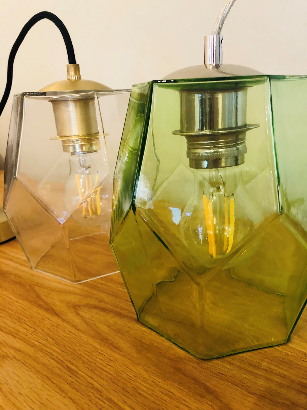 Lisbon Hand-blown Pendant Lamp in Pale Green-Glass