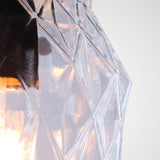 modern cut glass pendant light close up