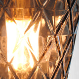 copper coloured cut glass pendant light