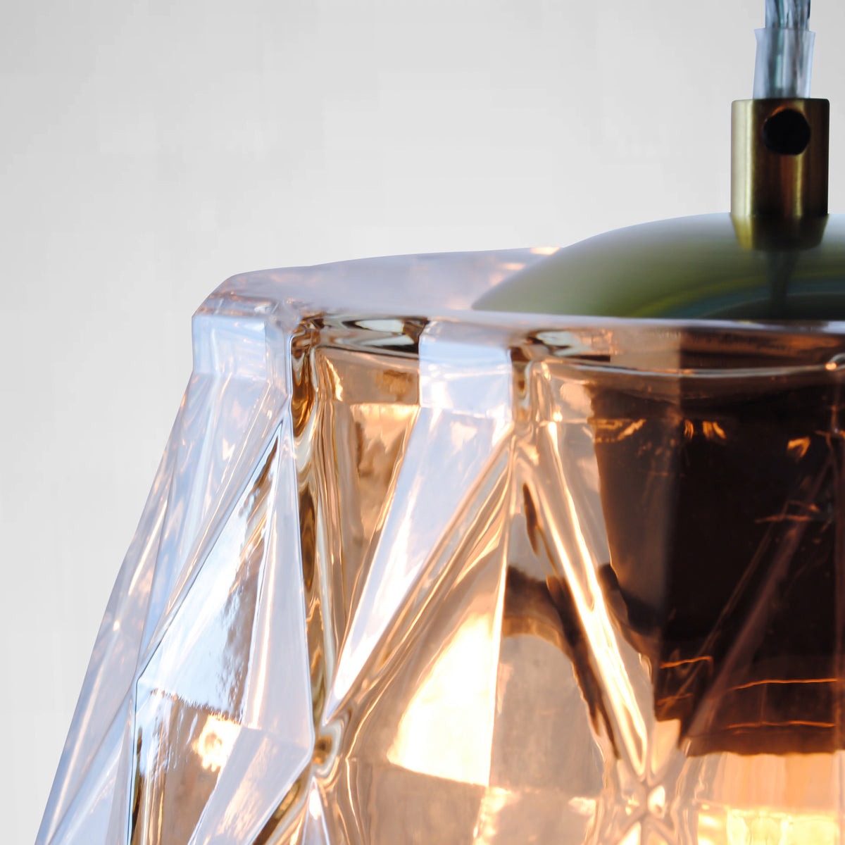 large clear cut glass pendant light