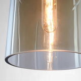 cognac glass pendant t10 bulb close up