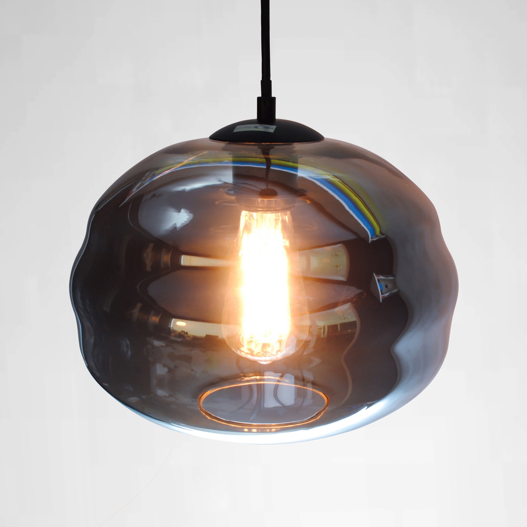 smoked glass pendant light