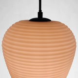 ripple glass pendant black lamp holder