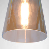 flare shaped glass pendant closeup