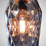 large smoked cut glass pendant light