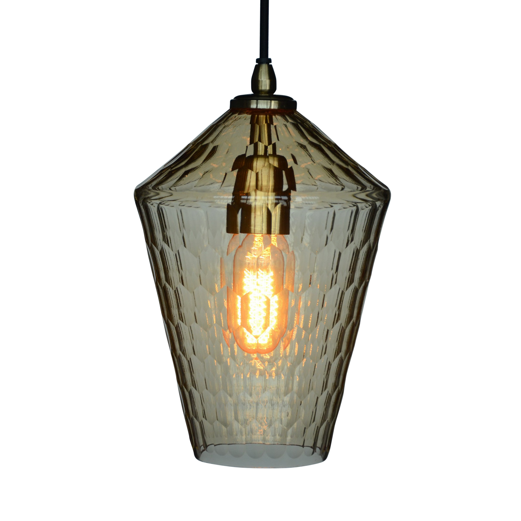 SMITH&SMITH Isla Honeycomb Hand Cut Crystal Glass Pendant Lamp