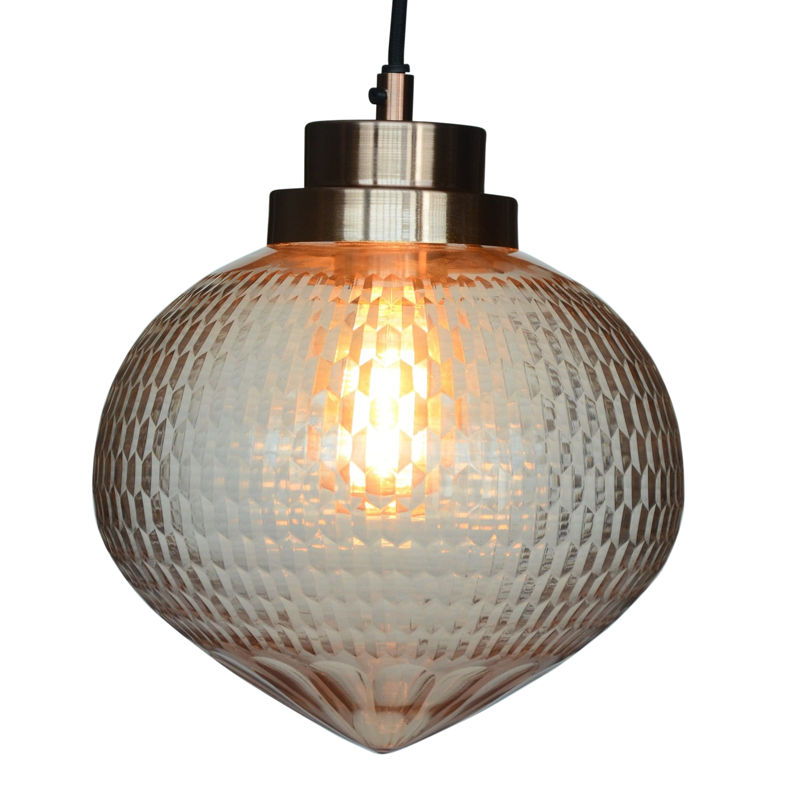 SMITH&SMITH Eloise Rice Hand Cut Crystal Glass Pendant Lamp