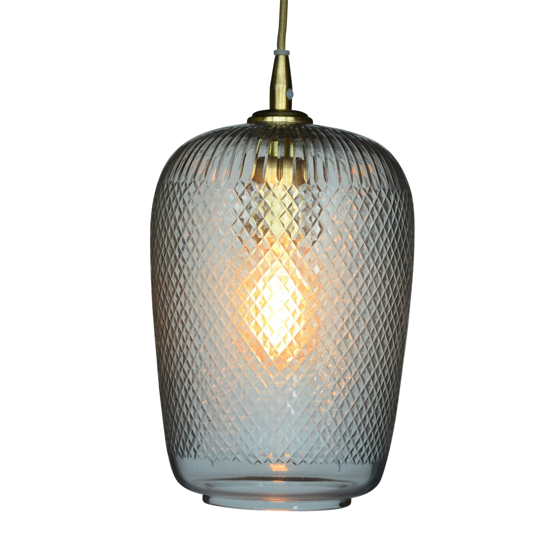 SMITH&SMITH Jasper Diamond Hand Cut Crystal Glass Pendant Lamp