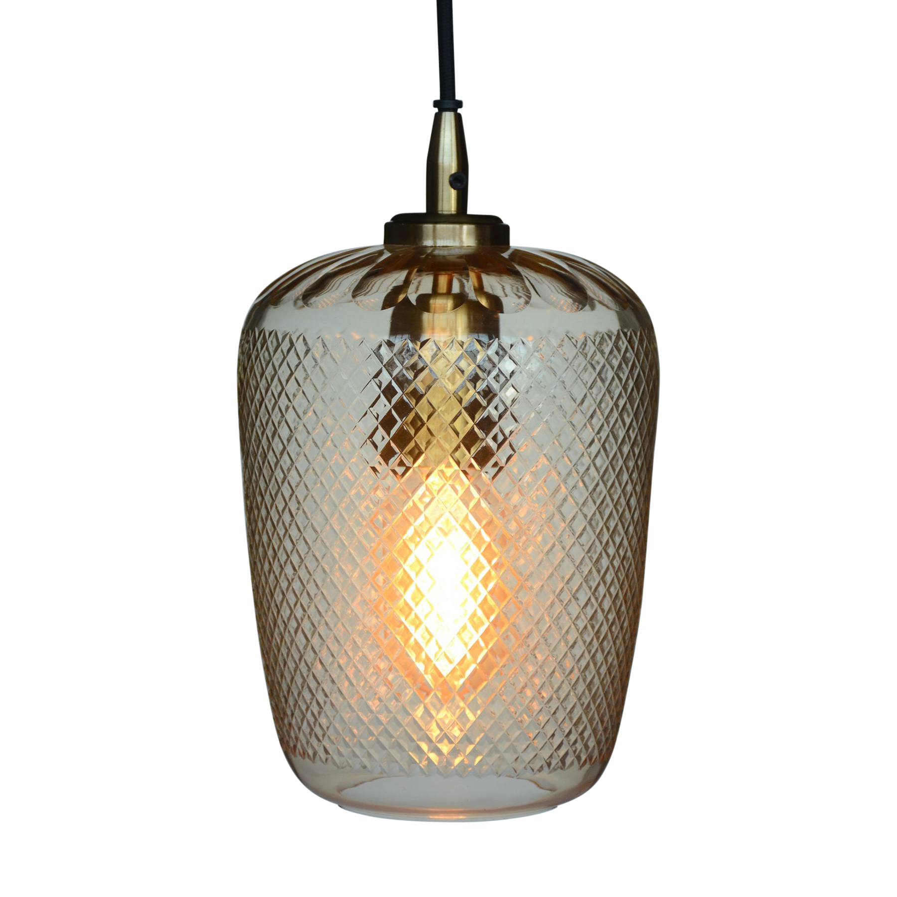 SMITH&SMITH Josephine Diamond Hand Cut Crystal Glass Pendant Lamp