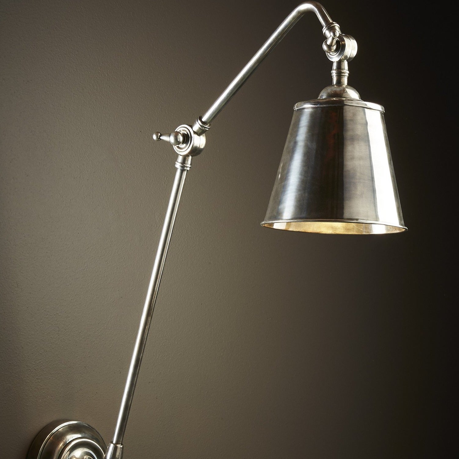 Choose your own finish to match your space on our Douglas wall lamps made from solid brass.