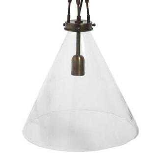 Rivina Large Antique Brass Hand-blown Glass Cone Pendant Lamp