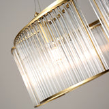 Glebe 6 Lamp Brass with Glass Rod Chandelier 240 glass rods