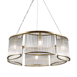 SMITH&SMITH Glebe 6 Lamp Brass with Glass Rod Chandelier