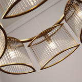 Glebe 6 Lamp Brass with Glass Rod Chandelier underside view