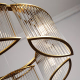 Glebe 6 Lamp Brass with Glass Rod Chandelier glass rod view
