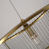 Glebe 6 Lamp Brass with Glass Rod Chandelier view of electricals and dropper