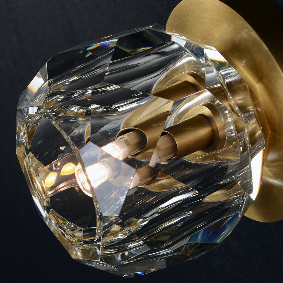 Howarth Crystal and Brass Flushmount Lamp