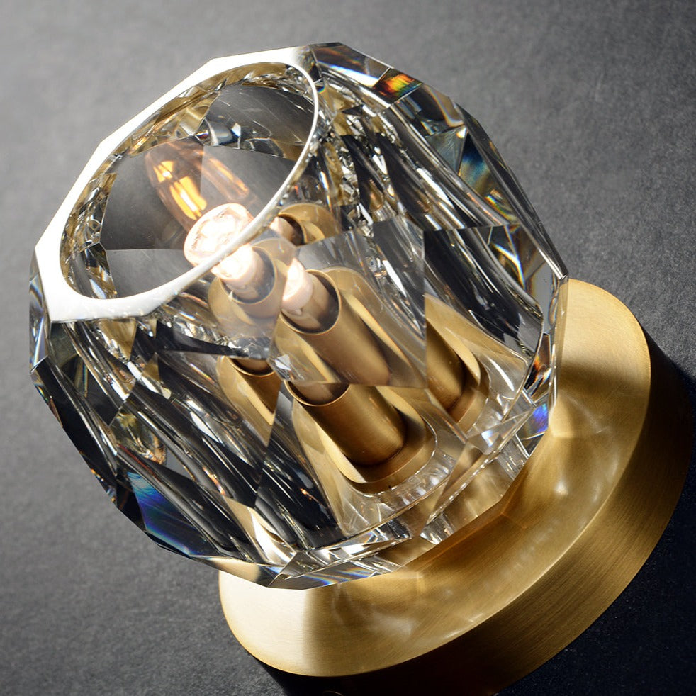 Howarth Crystal and Brass Flushmount Lamp