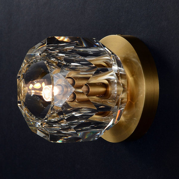 Howarth Crystal and Brass Flushmount Lamp