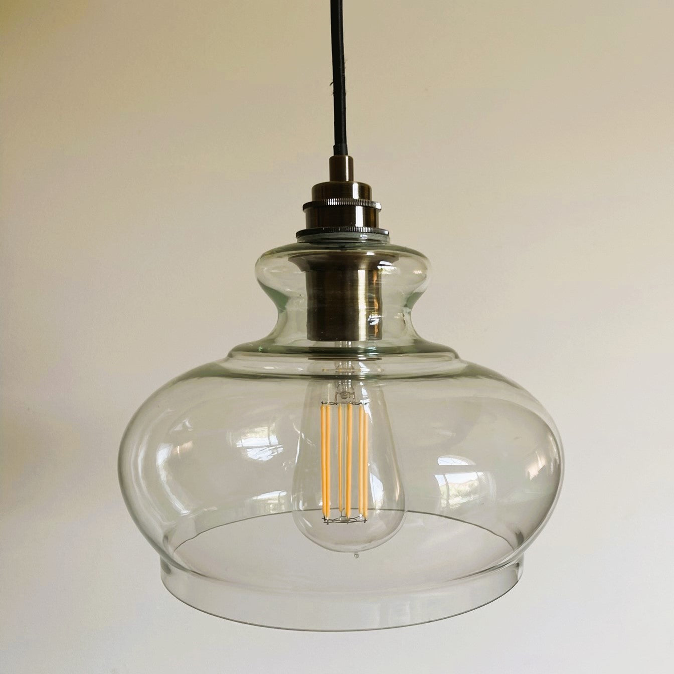 Montauk Hand-blown Pendant in Clear Glass