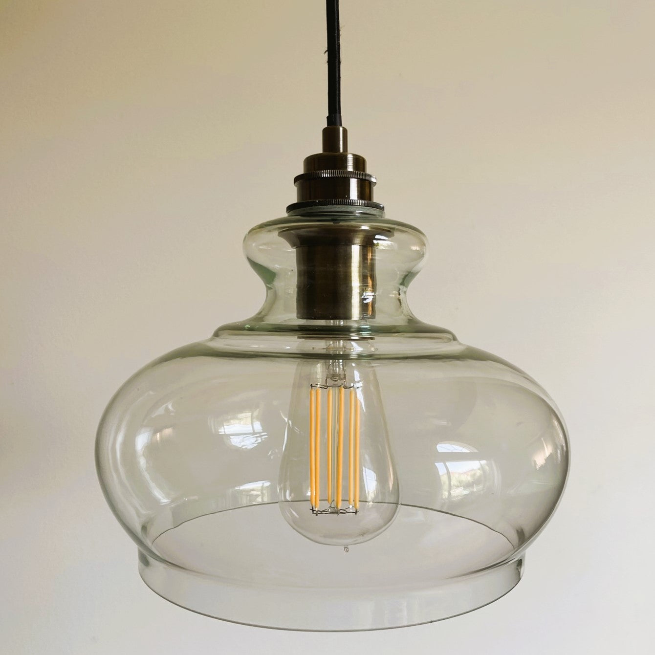 Montauk Hand-blown Pendant in Clear Glass