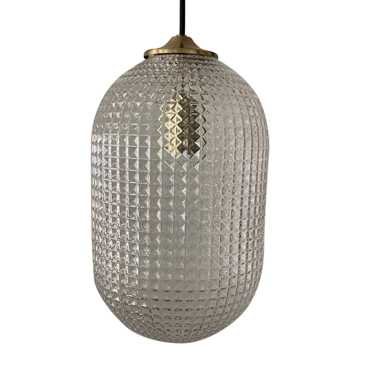 SMITH&SMITH Karo Diamond Cut Clear Glass Column Pendant Lamp