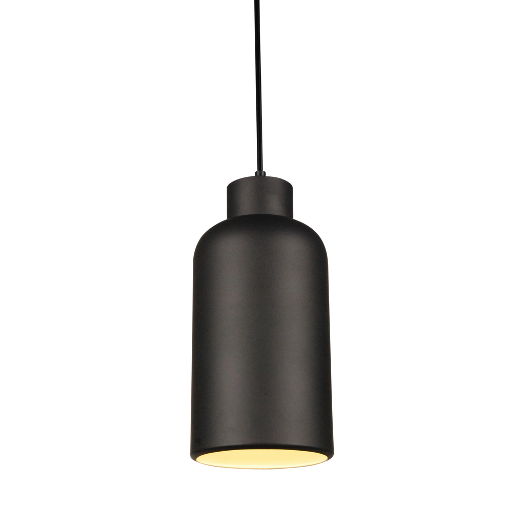 Matte black cylinder pendant clearance light
