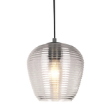 SMITH&SMITH Lighting Sydney Rippe Rippled Pendant in Clear Glass 