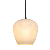 SMITH&SMITH Lighting Sydney Rippe Rippled Pendant in Matte-White Opal Glass