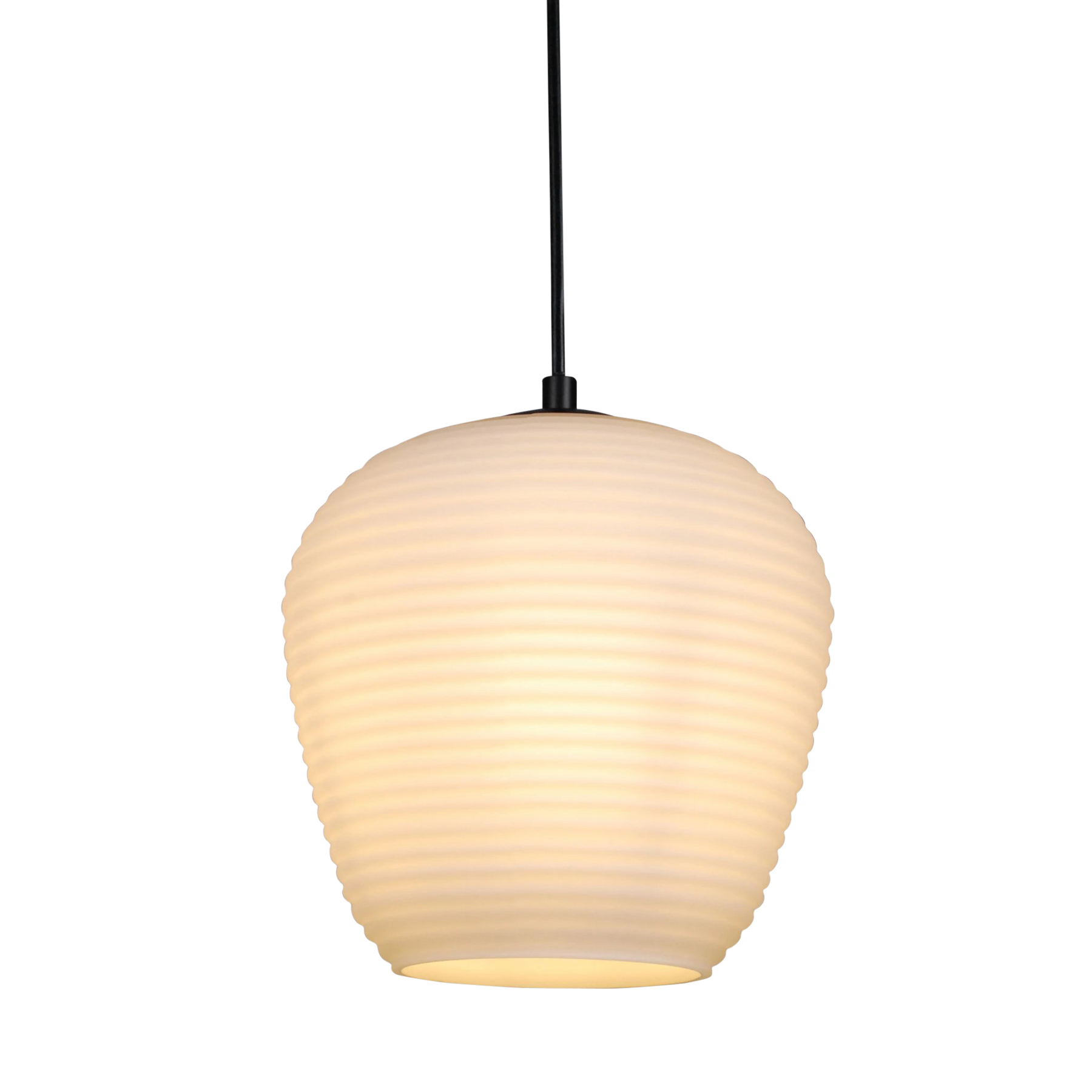SMITH&SMITH Lighting Sydney Rippe Rippled Pendant in Matte-White Opal Glass
