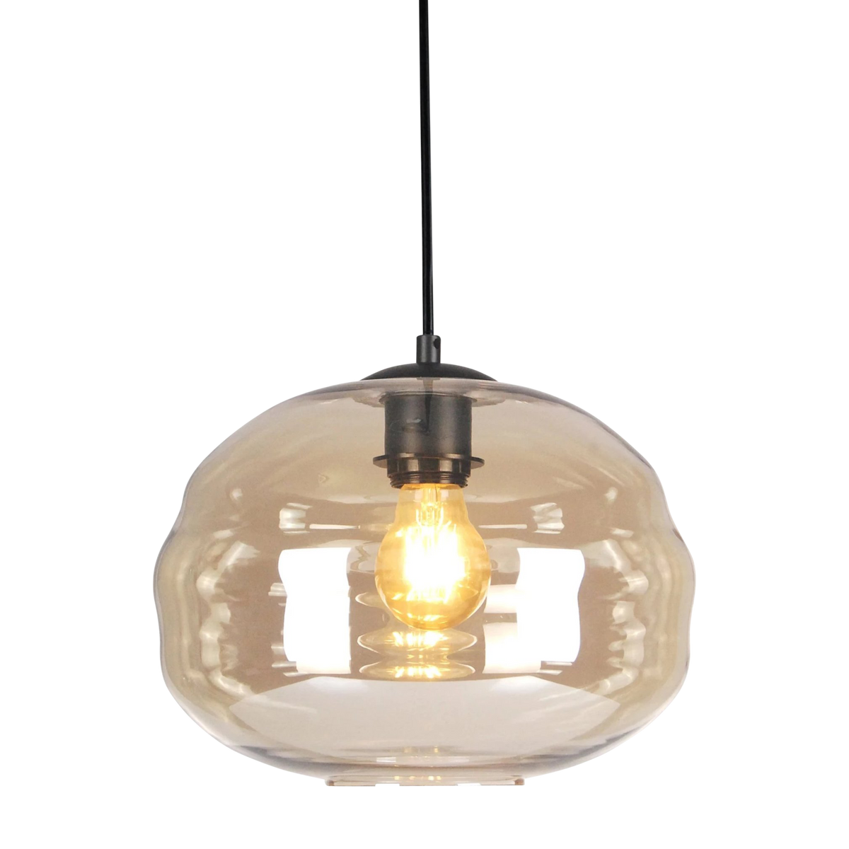 SMITH&SMITH Lighting Sydney Jupiter Hand-blown Pendant Lamp in Cognac Glass